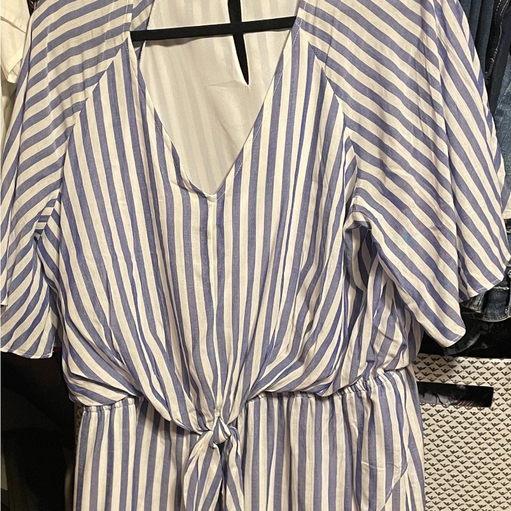 BELLE SKY royal blue striped with white. Beautiful casual dress.